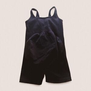 Maternity pregnancy Black Ribbed One-Piece romper – Sleek Athleisure medium